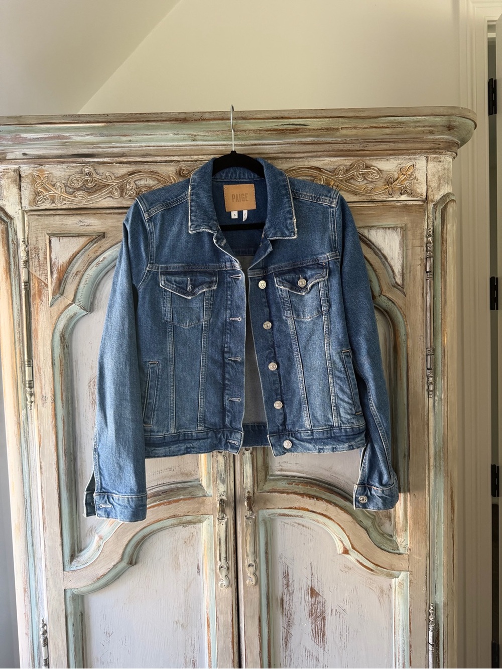 PAIGE Medium Blue Denim Jean Jacket